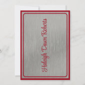 Invitation Casquette & Diplôme 5x7 Scarlet Red/Silver Graduat (Dos)
