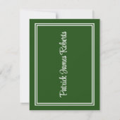 Invitation Casquette & Diplôme, Arrière - plan vert (Dos)