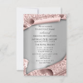 Invitation Casquette diplômé Bachelorette 3d Rose Argent (Devant)
