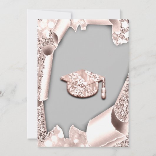 Invitation Casquette diplômé Bachelorette Party Blush Rose Gr (Dos)