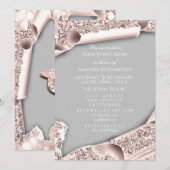 Invitation Casquette diplômé Bachelorette Party Blush Rose Gr (Devant / Derrière)