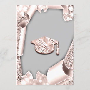 Invitation Casquette diplômé Bachelorette Party Blush Rose Gr
