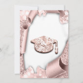 Invitation Casquette diplômé Bachelorette Rose blanche rose r (Dos)