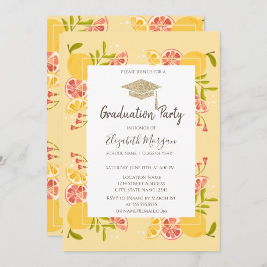 Invitation Casquette, Diplôme d'agrumes (Devant / Derrière)