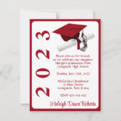 Invitation Casquette & Diplôme, Diplôme Rouge (Devant)