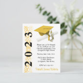 Invitation Casquette & Diplôme, Gold & Black Graduation (Debout devant)