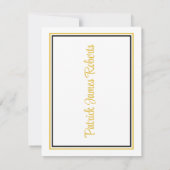 Invitation Casquette & Diplôme, Gold & Black Graduation (Dos)