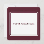 Invitation Casquette & Diplôme, Maroon & White Roundé Graduat (Dos)