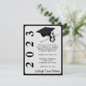 Invitation Casquette & Diplôme, Noir & Argent (Debout devant)