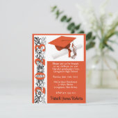 Invitation Casquette & Diplôme, Orange Graduation (Debout devant)