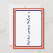 Invitation Casquette & Diplôme, Orange & Royal Blue Graduatio (Dos)