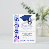 Invitation Casquette & Diplôme, Purple & Blue Hue Graduation (Debout devant)