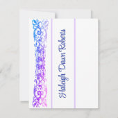 Invitation Casquette & Diplôme, Purple & Blue Hue Graduation (Dos)