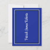 Invitation Casquette & Diplôme, Royal Blue & Black Graduation (Dos)