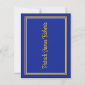 Invitation Casquette & Diplôme, Royal Blue/Gold Graduation (Dos)
