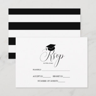 Invitation Casquette diplômé Typographie du parti RSVP