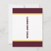 Invitation Casquette & Diplôme Varsity Maroon & Gold Graduati (Dos)
