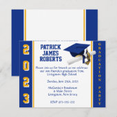 Invitation Casquette & Diplôme Varsity Royal Blue & Gold Grad (Devant / Derrière)