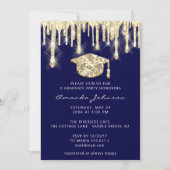 Invitation Casquette d'or 3D Glam Blue Navy (Devant)