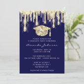 Invitation Casquette d'or 3D Glam Blue Navy (Debout devant)