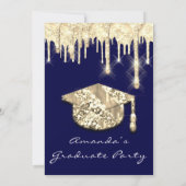 Invitation Casquette d'or 3D Glam Blue Navy (Dos)