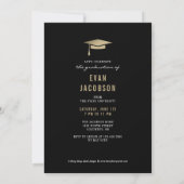 Invitation Casquette d'or - Annonce d'une graduation en COULE (Dos)