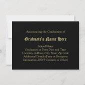 Invitation Casquette d'or/Faire-part de graduation Tassel (Dos)