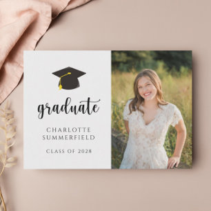 Invitation Casquette d'or noir Tassel Graduation simple