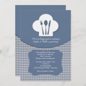 Invitation Casquette du chef (bleu) Post Mariage Brunch Invit (Devant / Derrière)