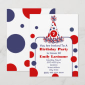 Invitation Casquette du Jour d'anniversaire de la Polka Blanc (Devant / Derrière)