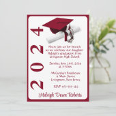 Invitation Casquette et diplôme 5x7 Cardinal Red Graduation (Debout devant)