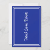 Invitation Casquette et diplôme 5x7 Royal Blue & White Gradua (Dos)