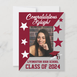 Invitation Casquette & Étoiles Cardinal Red/White/Grey Gradua