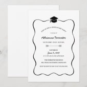 Invitation Casquette fin de cadre | Fête de graduation minima (Devant / Derrière)