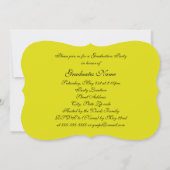 Invitation Casquette floral jaune et noir 2025 Graduation Par (Dos)
