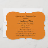 Invitation Casquette Floral orange et noir 2025 Graduation Pa (Dos)