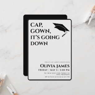 Invitation Casquette gown ça va à la fête de remise des diplô