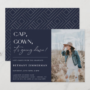 Invitation Casquette Gown ça va faire tomber la fête de l'obt