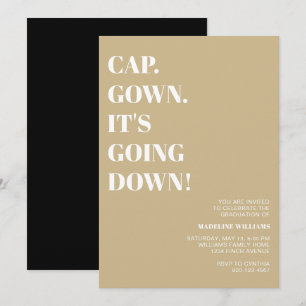 Invitation Casquette Gown ça va faire tomber la fête de l'obt