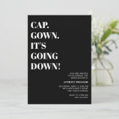 Invitation Casquette Gown ça va tomber Parti de la graduation (Debout devant)