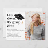Invitation Casquette Gown It's Go Down Photo Graduate (Devant)