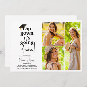 Invitation Casquette Gown It's Going Down Photo Collage Gradu