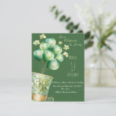 Invitation Casquette Leprechaun avec ballons et Shamrocks (Debout devant)