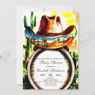 Invitation Casquette magique de l'Ouest Baby shower Cowboy