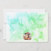 Invitation Casquette mignon portant Chouette assis sur une bi (Dos)