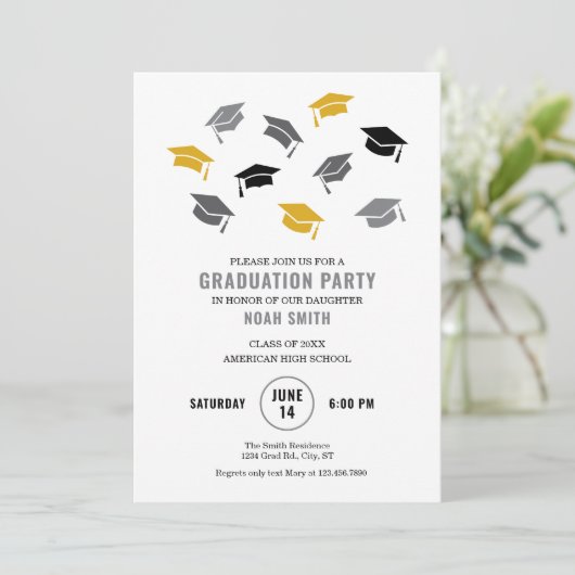 Invitation Casquette moderne (Debout devant)