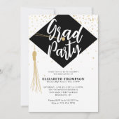 Invitation Casquette moderne  Casquette Black Gold Graduation (Devant)