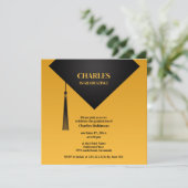 Invitation Casquette noir (Debout devant)