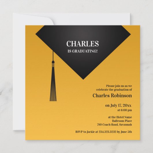 Invitation Casquette noir (Devant)