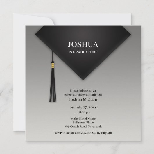 Invitation Casquette noir (Devant)